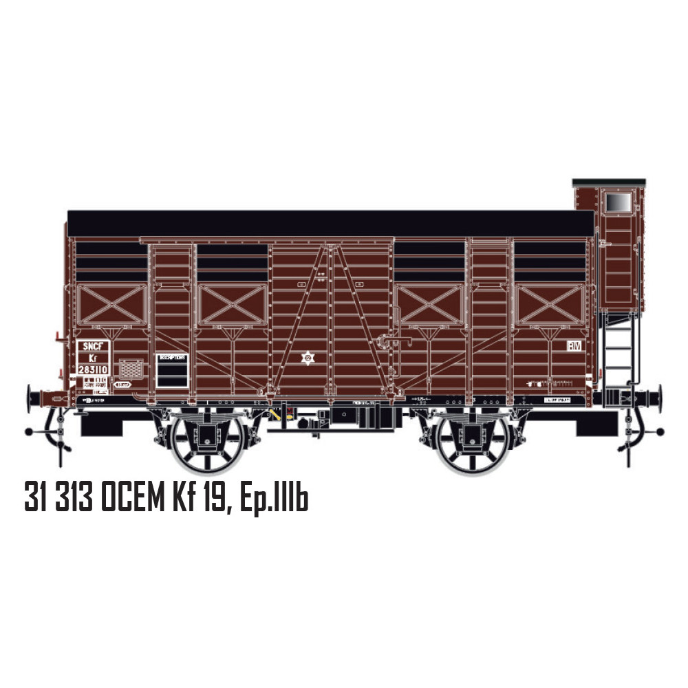 LS Models 31313 Wagon OCEM Kf 19, SNCF, livré brun toit noir et guérite, ep.IIIb Ls models Lsm_31313 - 1