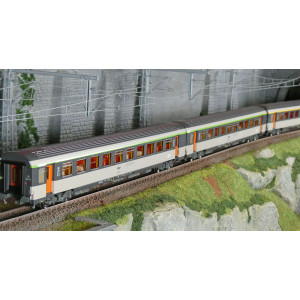 LS Models 41999 Set de 3 voitures corail VTU, SNCF, Le Montaigne, A10rtu / B11tu / B11tu, logo encadré, éclairée Ls models LSM_4