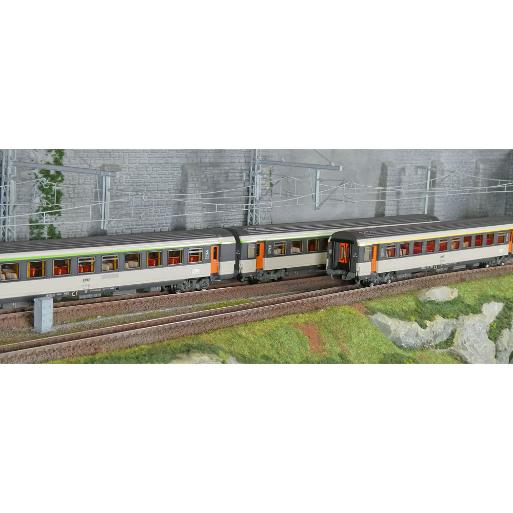 LS Models 41999 Set de 3 voitures corail VTU, SNCF, Le Montaigne, A10rtu / B11tu / B11tu, logo encadré, éclairée Ls models LSM_4