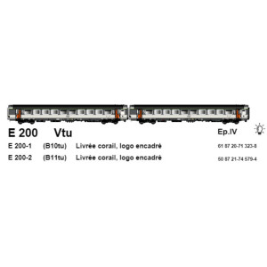 LS Models E200 Set de 2 voitures corail VTU, SNCF, B10tu / B11tu, logo Encadré, éclairée Ls models LSM_E200 - 6