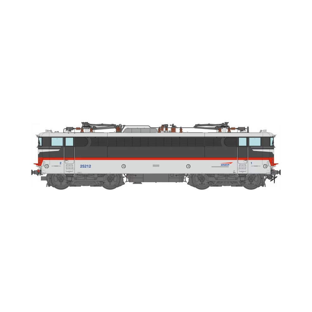 Ree Modeles MB255S Locomotive électrique BB 25212, SNCF, Livrée Multiservices, RENNES logo casquette, digital sonore, pantos Ree