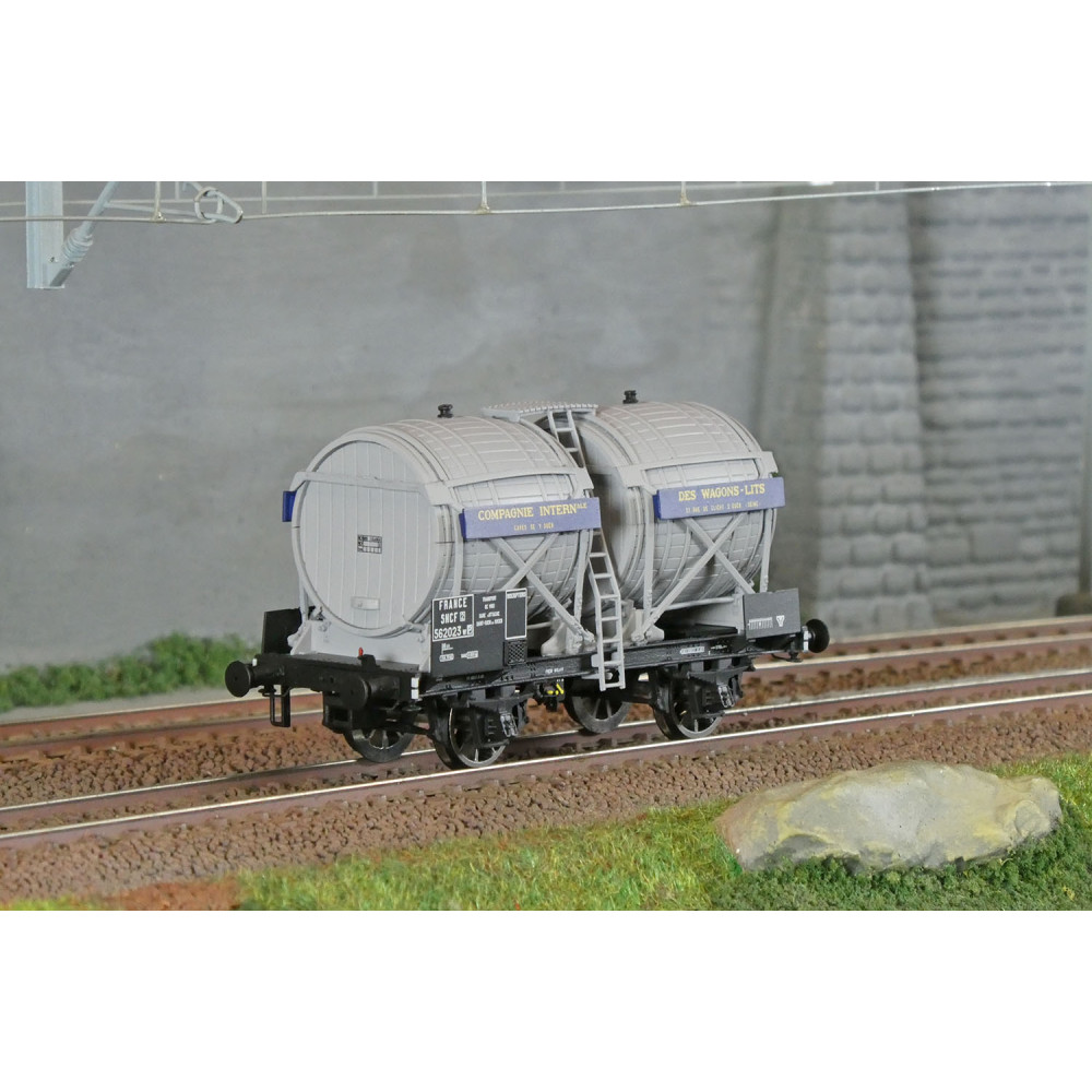 Ls Models 30560 Wagon citerne OCEM Bi-foudres, sans guérite, gris, CIWL, SNCF Ls models Lsm_30560 - 1