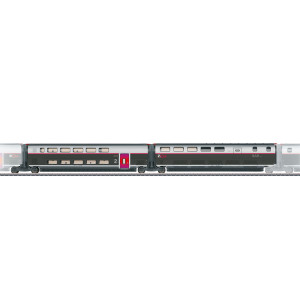Marklin 43448 Set de 2 voitures complémentaires TGV Euroduplex INOUI, 2ème classe et bar, SNCF, 3 rails Marklin MARKLIN_43448 - 