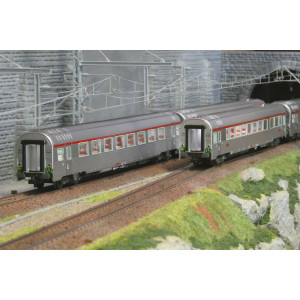 Coffret de 4 voitures Inox TEE "Mistral 69" « Jules Verne », SNCF, n.1/2, éclairé - Jouef HJ4205 Jouef HJ4205 - 1