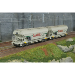 Coffret de 2 wagons trémies céréaliers à 4 essieux, SNCF « SANDERS » - Jouef HJ6312 Jouef HJ6312 - 1