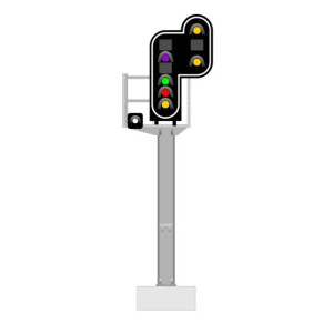 Signal SNCF type G, 7 feux (violet/vert/rouge/jaune/double jaune/œilleton), MAFEN 913214 MAFEN MAFEN_913214 - 1