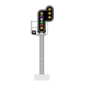 Signal SNCF type H, 10 feux (double jaune/violet/blanc/vert/rouge/jaune/œilleton/double jaune), MAFEN 913217 MAFEN MAFEN_913217 