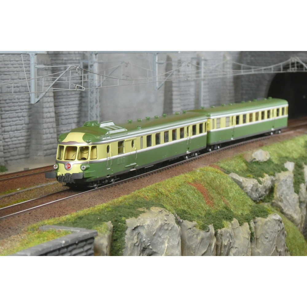 Ree Modeles MB260.S Autorail RGP 1 X 2737, vert, sans cuisine, SNCF, BATIGNOLLES, digital sonore Ree Modeles MB-260.S - 1