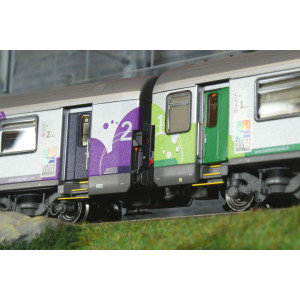 LS Models 41251DC Set de 3 voitures VU + VTU, voiture pilote, SNCF, Intercités Haute-Normandie, logo Carmillon, éclairage Ls mod