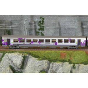 LS Models 41212 Set de 2 voitures VTU, B11tu + B11tu, Intercités Région Haute-Normandie, SNCF, logo carmillon, éclairé Ls models