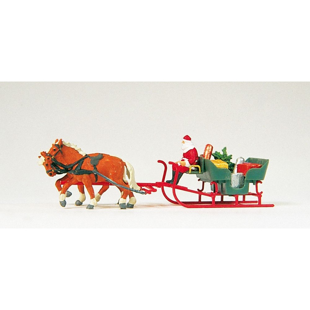 Preiser 30448 personnage, Père Noël sur traineau avec chevaux Preiser Preiser_30448 - 1
