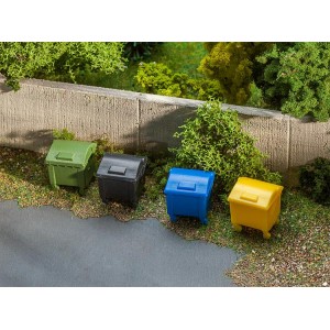 Faller 180343 Maquette, Lot de 4 conteneurs à déchets Faller Faller_180343 - 1