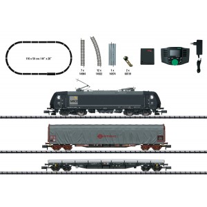 MiniTrix 11147 Coffret de départ train marchandise électrique MRCE série 185.1, digital sonore, échelle N