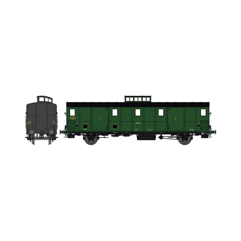 Ree Modeles VB 109 Voiture fourgon OCEM 30, toit noir, ex-PO, SNCF, TOULOUSE Ree Modeles VB-109 - 1 Ree Modeles VB 109 Voiture fourgon OCEM 30, toit noir, ex-PO, SNCF, TOULOUSE Ree Modeles VB-109 - 1