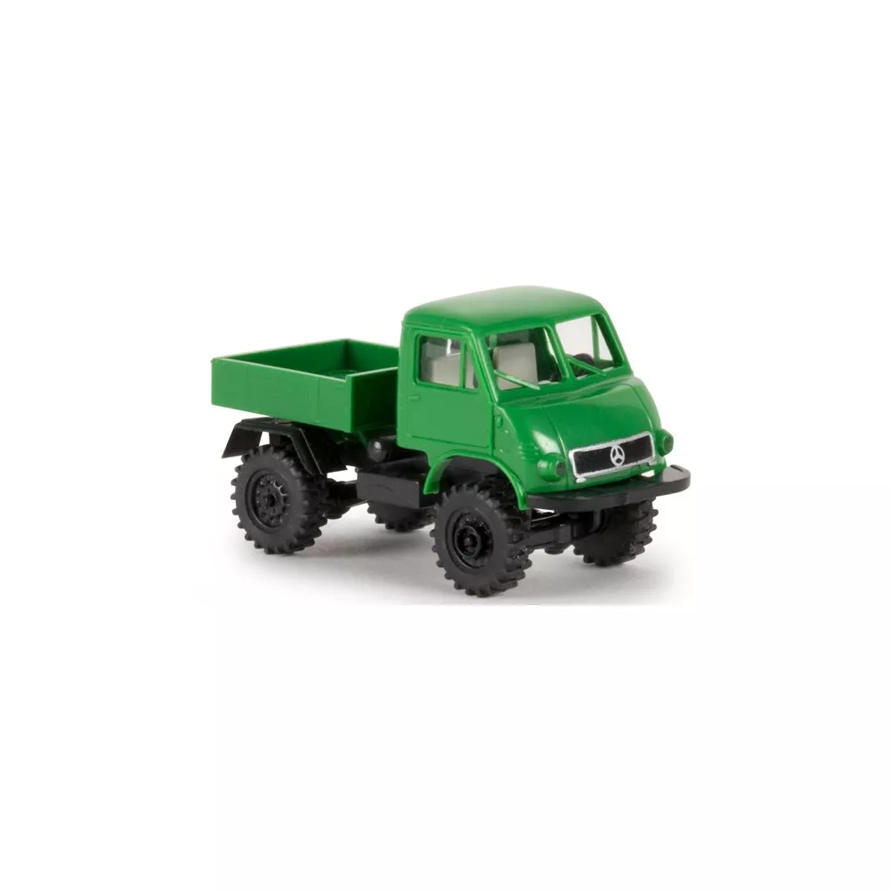 Brekina 39062 Unimog 402 à plateau, Vert sapin Sai Sai_39062 - 1 Brekina 39062 Unimog 402 à plateau, Vert sapin Sai Sai_39062 - 1