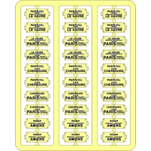 Ree Modeles XB 054 Plaques Itinéraires pour voitures voyageurs, Ouest, lettres bleues Ree Modeles XB-054 - 1