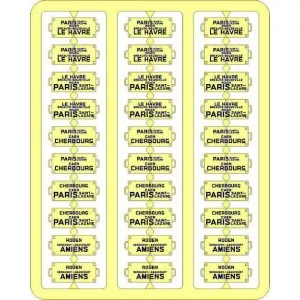 Ree Modeles XB 054 Plaques Itinéraires pour voitures voyageurs, Ouest, lettres bleues Ree Modeles XB-054 - 1