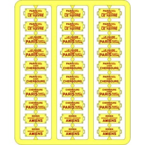 Ree Modeles XB 046 Plaques Itinéraires pour voitures voyageurs, Ouest, lettres rouges Ree Modeles XB-046 - 1