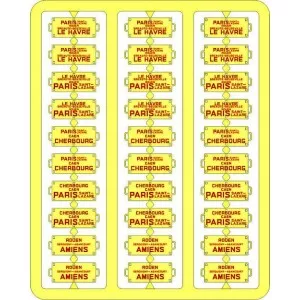 Ree Modeles XB 046 Plaques Itinéraires pour voitures voyageurs, Ouest, lettres rouges Ree Modeles XB-046 - 1