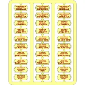 Ree Modeles XB 049 Plaques Itinéraires pour voitures voyageurs, Sud Ouest, lettres rouges Ree Modeles XB-049 - 1