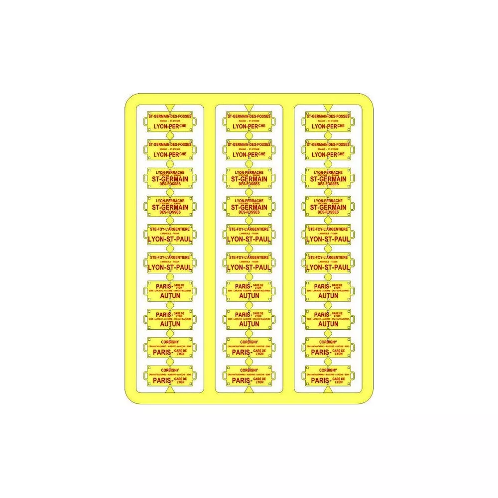 Ree Modeles XB 042 Plaques Itinéraires pour voitures voyageurs, Sud Est, lettres rouges Ree Modeles XB-042 - 1