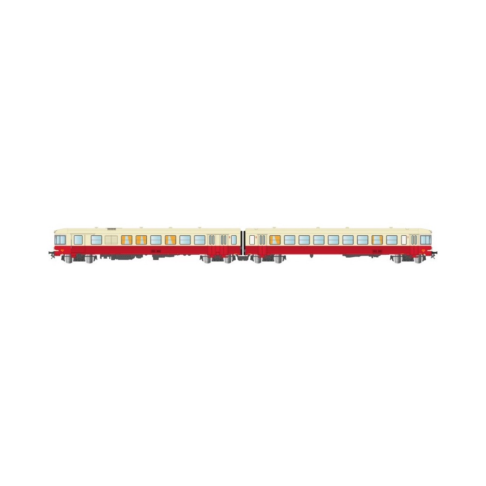 REE Modeles NW 167 Autorail EAD X-4516 + Remorque XR-7732, toit crème, dépôt Longueau REE Modeles NW 167 Autorail EAD X-4516 + Remorque XR-7732, toit crème, dépôt Longueau