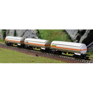 Arnold HN6387 Set de 3 wagons citerne à bogies, SNCF, Ermewa Sati / Millet / Simotra, échelle N Arnold HN6387 - 3