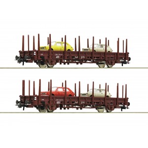 Roco 67086 Set de 2 wagons à essieux à ranchers, brun, DB, chargés voitures Roco Roco 67086 - 4