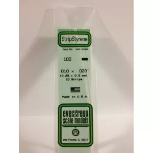 Baguette 0.25x0.5x350mm Ref : 100 - Evergreen Evergreen S1370100 - 1