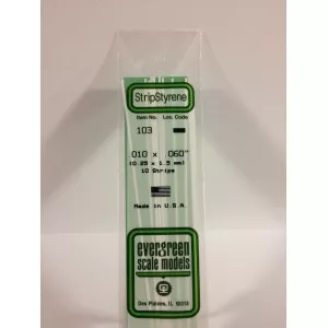 Baguette 0.25x1.5x350mm Ref : 103 - Evergreen Evergreen S1370103 - 1