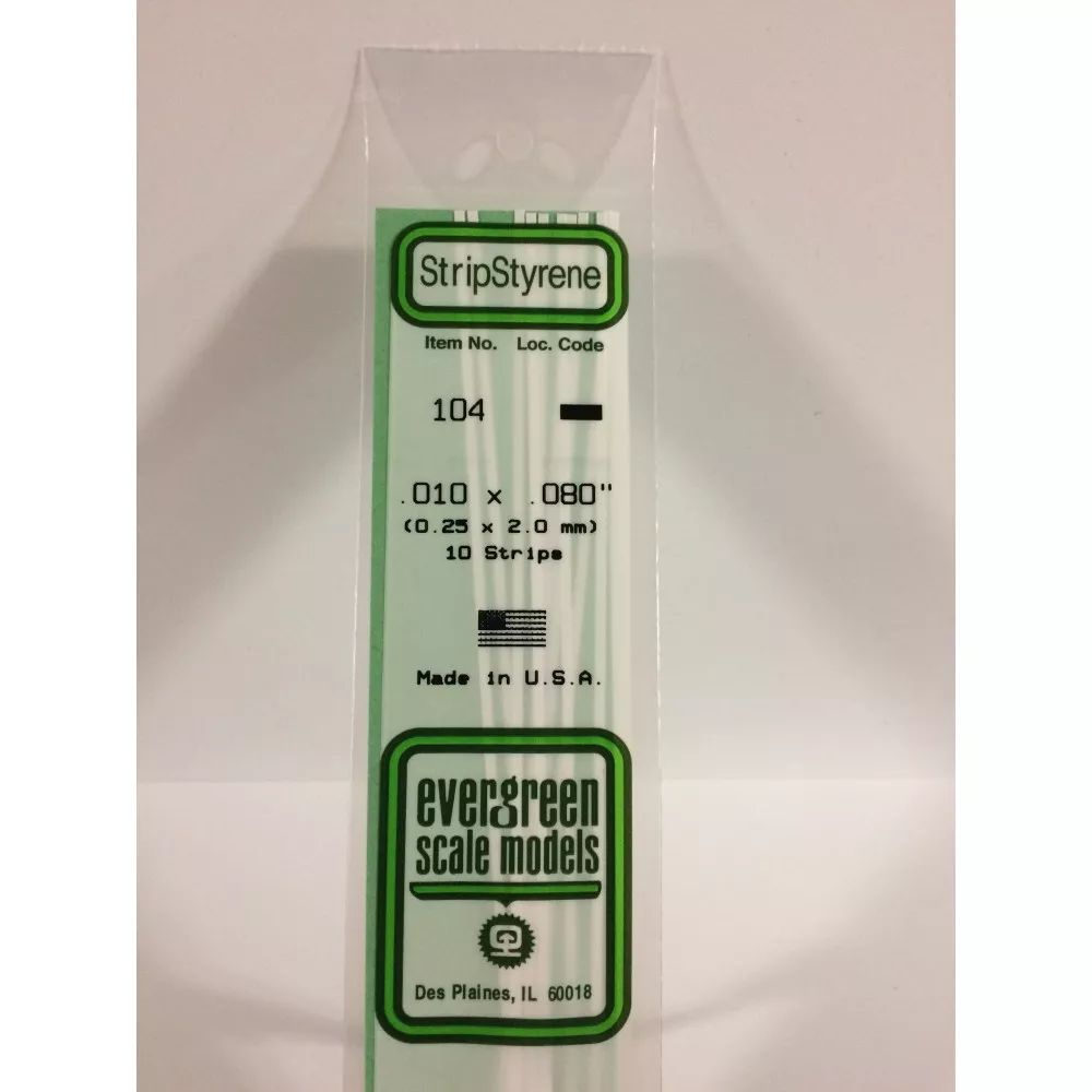Baguette 0.25x2.0x350mm Ref : 104 - Evergreen Evergreen S1370104 - 1 Baguette 0.25x2.0x350mm Ref : 104 - Evergreen Evergreen S1370104 - 1