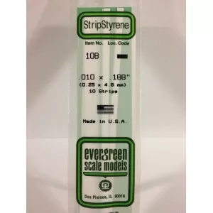 Baguette 0.25x4.8x350mm Ref : 108 - Evergreen Evergreen S1370108 - 1