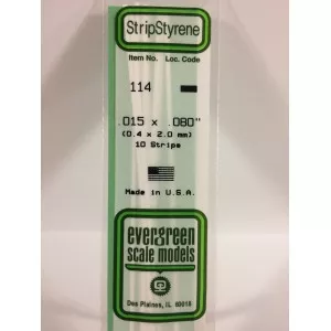Baguette 0.38x2.0x350mm Ref : 114 - Evergreen Evergreen S1370114 - 1