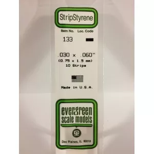 Baguette 0.75x1.5x350mm Ref : 133 - Evergreen Evergreen S1370133 - 1