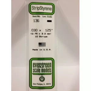 Baguette 0.75x3.2x350mm Ref : 136 - Evergreen Evergreen S1370136 - 1