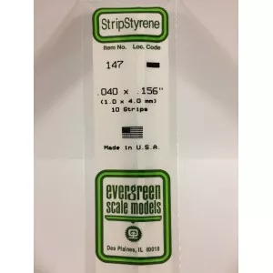 Baguette 1.0x4.0x350mm Ref : 147 - Evergreen Evergreen S1370147 - 1