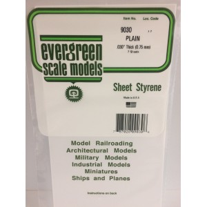 Plaque opaque lisse 0.75x150x300mm Ref : 9015 - Evergreen