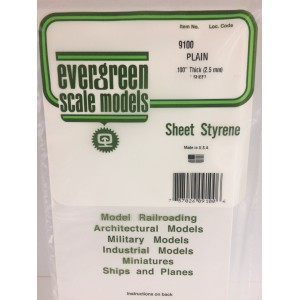 Plaque blanche lisse 2.5x150x300mm Ref : 9100 - Evergreen Evergreen S1379100 - 1