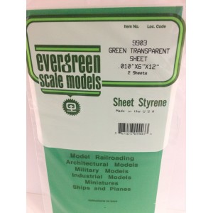 Plaque Vert transparent lisse 0.25x150x300mm Ref : 9903 - Evergreen Evergreen S1379903 - 1
