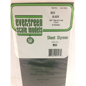 Plaque noire lisse 0.50x150x300mm Ref : 9513 - Evergreen
