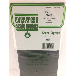 Plaque noire lisse 0.75x150x300mm Ref : 9514 - Evergreen
