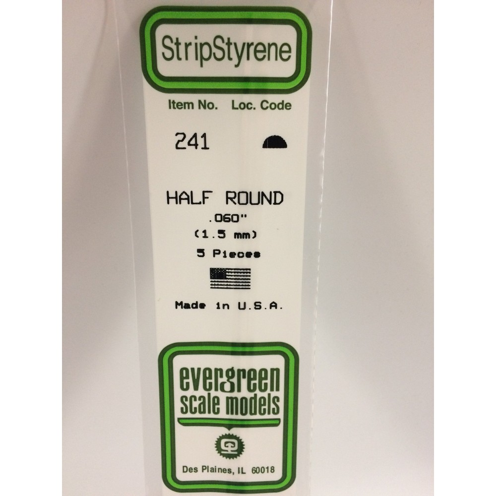 Demi-Rond 1.5x350mm Ref : 241 - Evergreen Evergreen S1370241 - 1 Demi-Rond 1.5x350mm Ref : 241 - Evergreen Evergreen S1370241 - 1