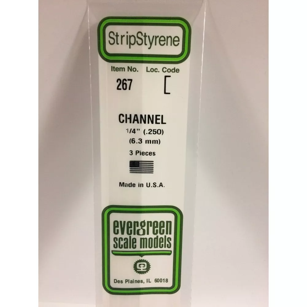 Profilé U 6.3x350mm Ref : 267 - Evergreen Evergreen S1370267 - 1 Profilé U 6.3x350mm Ref : 267 - Evergreen Evergreen S1370267 - 1