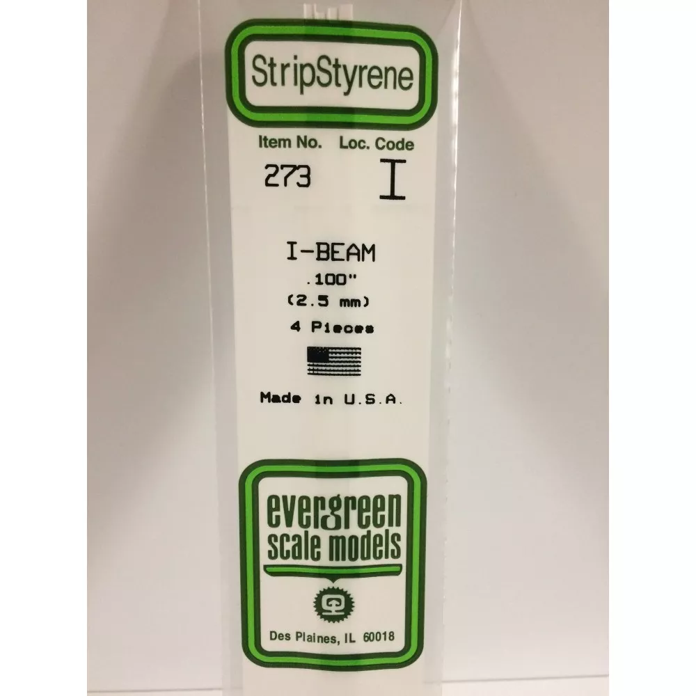 Profilé I 2.5x350mm Ref : 273 - Evergreen Evergreen S1370273 - 1 Profilé I 2.5x350mm Ref : 273 - Evergreen Evergreen S1370273 - 1