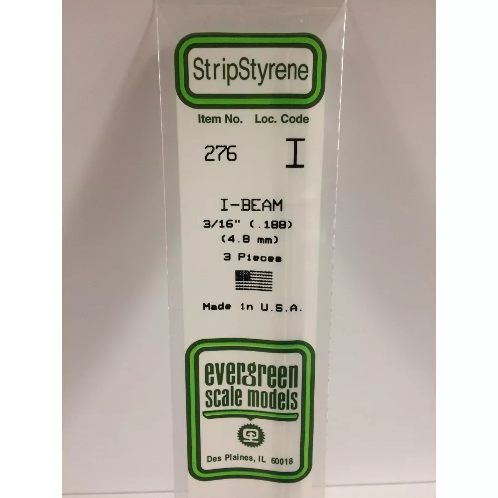 Profilé I 4.8x350mm Ref : 276 - Evergreen Evergreen S1370276 - 1 Profilé I 4.8x350mm Ref : 276 - Evergreen Evergreen S1370276 - 1