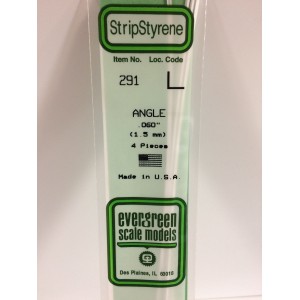 Profilé L 1.5x350mm Ref : 291 - Evergreen Evergreen S1370291 - 1