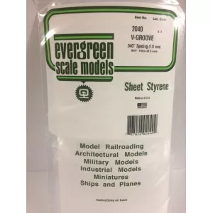 Plaque rainurée en V 0.50x1.0x150x300mm Ref : 2040 - Evergreen Evergreen S1372040 - 1