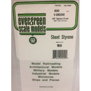 Plaque rainurée en V 1.0x1.0x150x300mm Ref : 4040 - Evergreen Evergreen S1374040 - 1