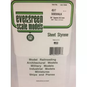 Plaque quadrillée 1.0x9.5x150x300mm Ref : 4517 - Evergreen Evergreen S1374517 - 1