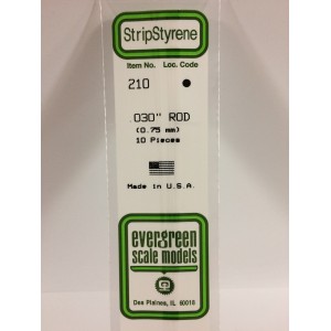Rond 0.75x350mm Ref : 210 - Evergreen Evergreen S1370210 - 1